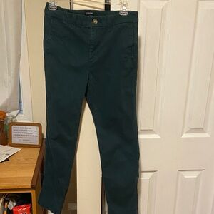 J. Crew Women's Dark Green Straight Leg Pants (High Rise Girlfriend Chino)